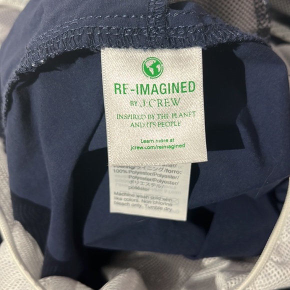 J. Crew mens swim trunks sz 34 navy w/ pockets drawstringer and liner shorts - Picture 5 of 7